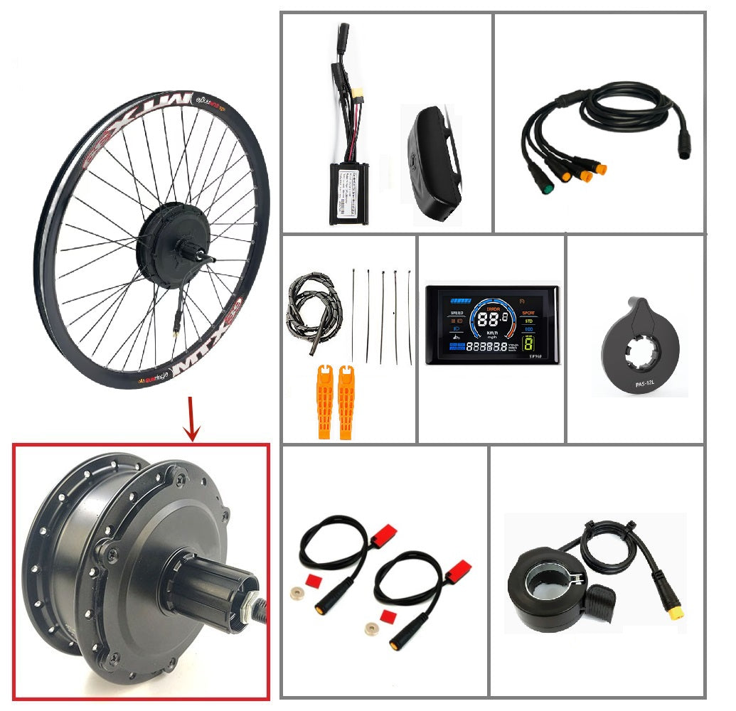 250W electric bike conversion kit components for compatibility checking