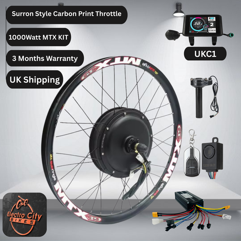 E-Bike Conversion Kit with Battery, 1000W Sine Wave MTX