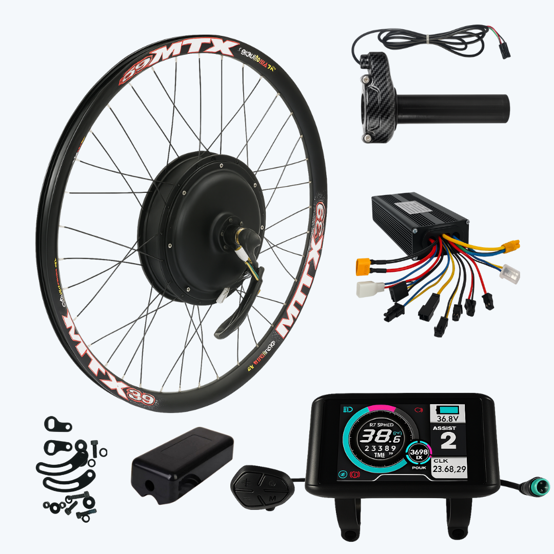 E-Bike Conversion Kit with Battery, 1500W Sine Wave MTX