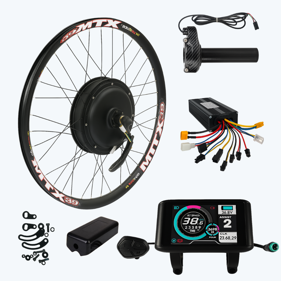 E-Bike Conversion Kit with Battery, 1500W Sine Wave MTX