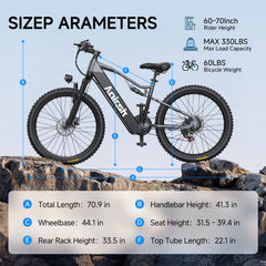 Aairsk XT90 electric mountain bike rear view