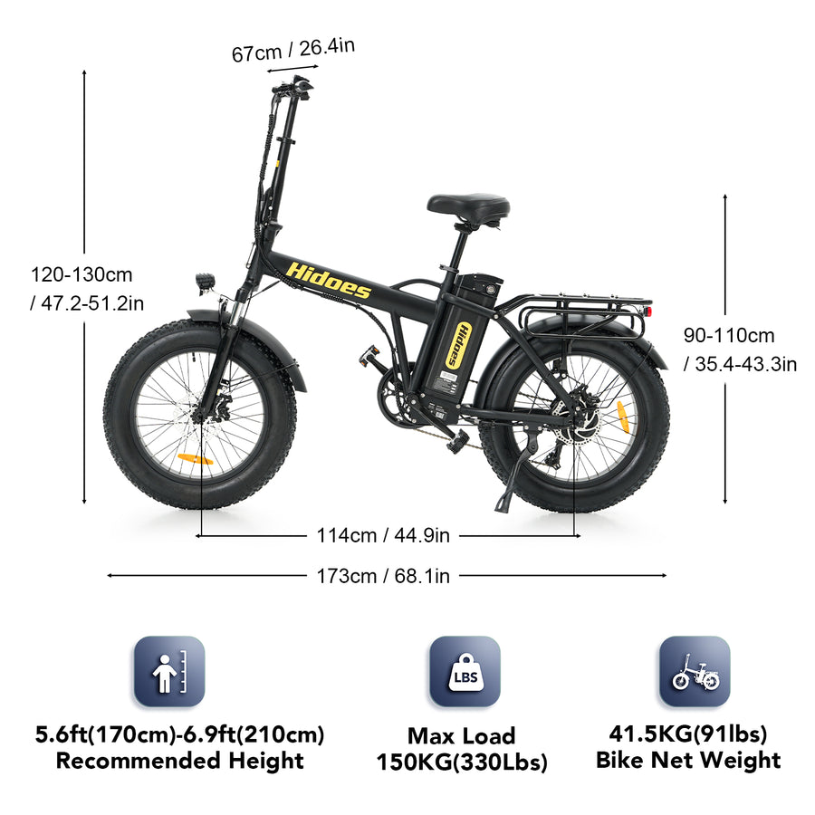 Hidoes HD-F3 750W Fat Tyre Electric Bike – product image 9