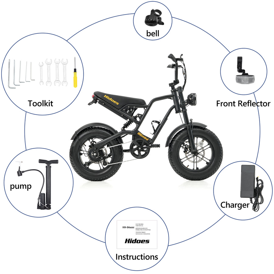 Hidoes HD-B6 Mini 500W Fat Tyre Electric Bike – product image 4