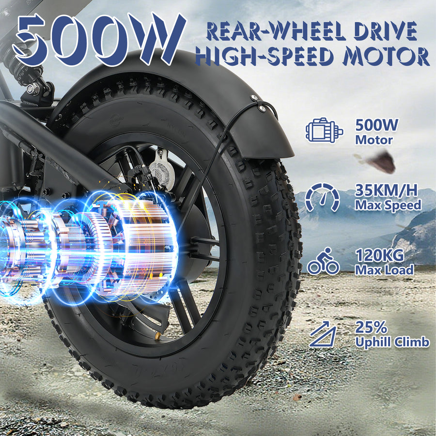 Hidoes HD-B6 Mini 500W Fat Tyre Electric Bike – product image 13