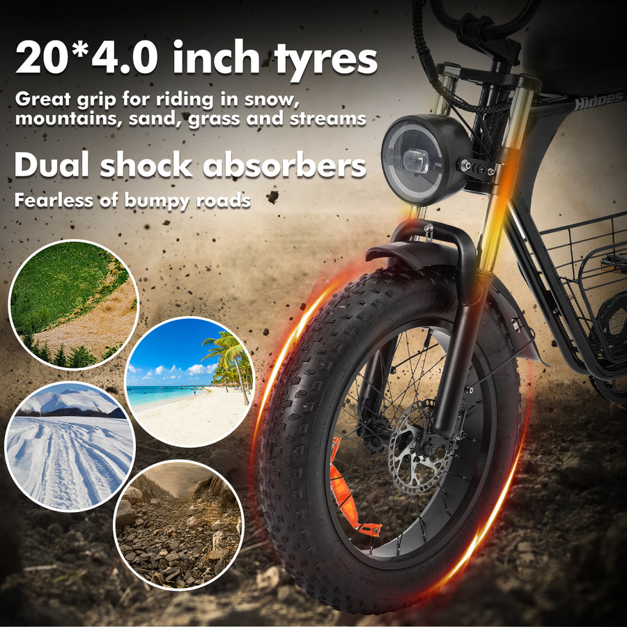 Hidoes HD-B9 Dual-Battery Fat Tyre Electric Bike – product image 3