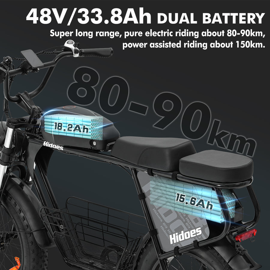 Hidoes HD-B9 Dual-Battery Fat Tyre Electric Bike – product image 9