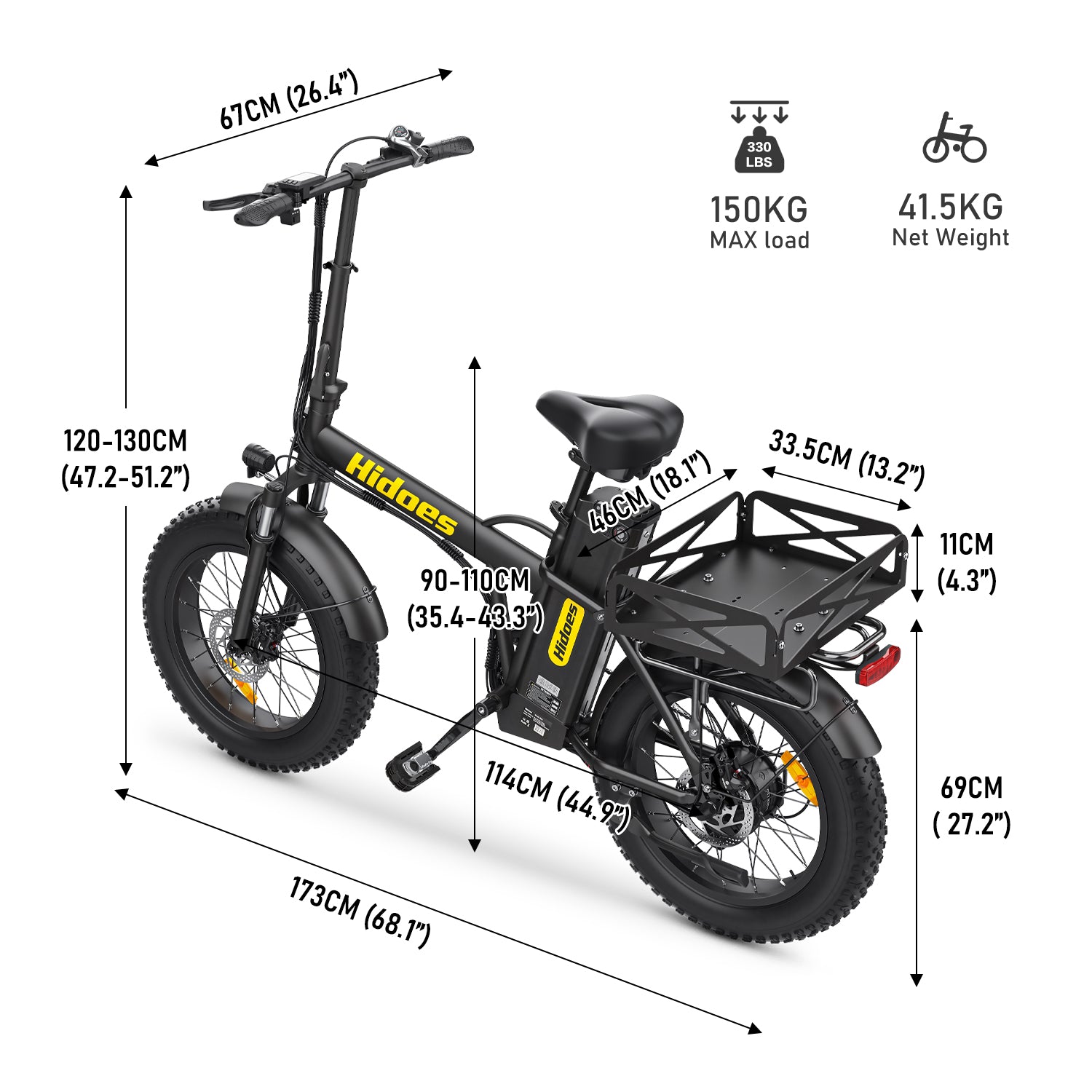 Hidoes HD-F3 Pro 750W Fast Long-Range Fat Tyre E-Bike
