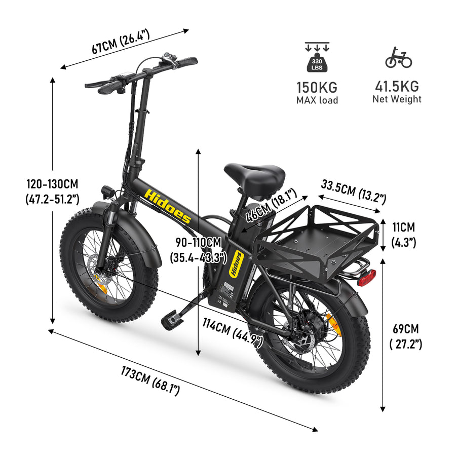 Hidoes HD-F3 Pro 750W Long-Range Fat Tyre E-Bike – product image 3