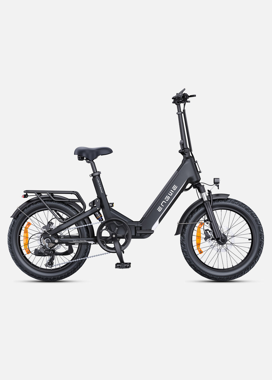 ENGWE L20 3.0 Boost black folding e-bike folded view