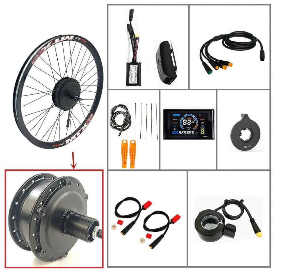 E-Bike Conversion Kit, MTX Rim 250W, 27.5 / 29 / 700C Hub Motor