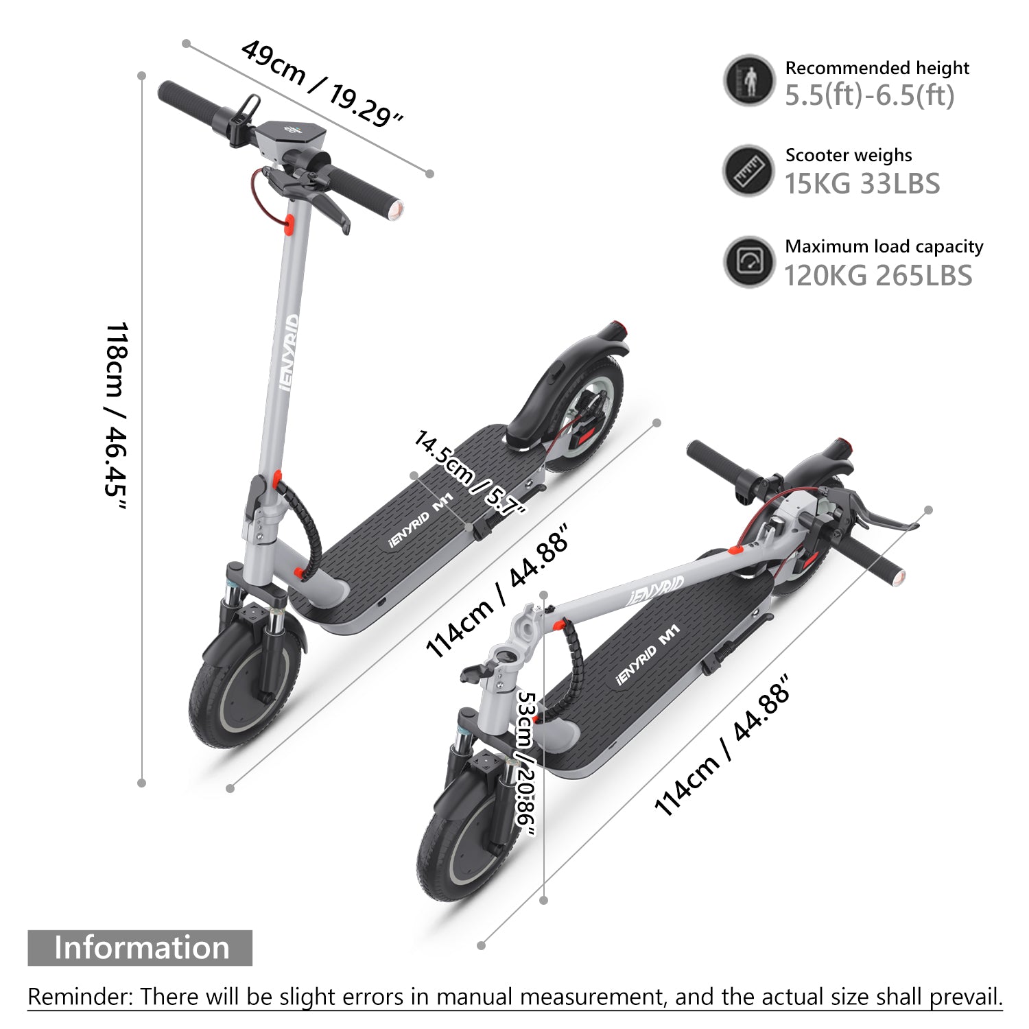 iENYRID M1 Electric Scooter with App