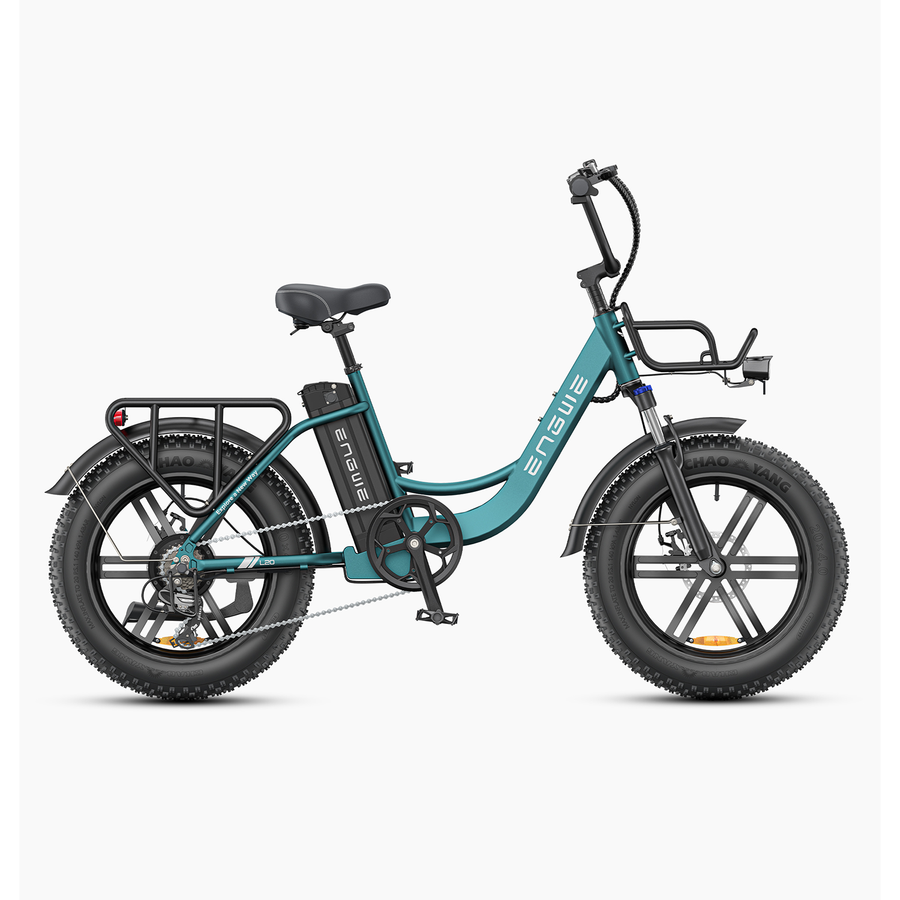 ENGWE L20 Boost sea green step-through electric bike side view