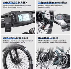 Aairsk GT300 250W Electric Bike - 26 Inch Blue or Black – product image 8